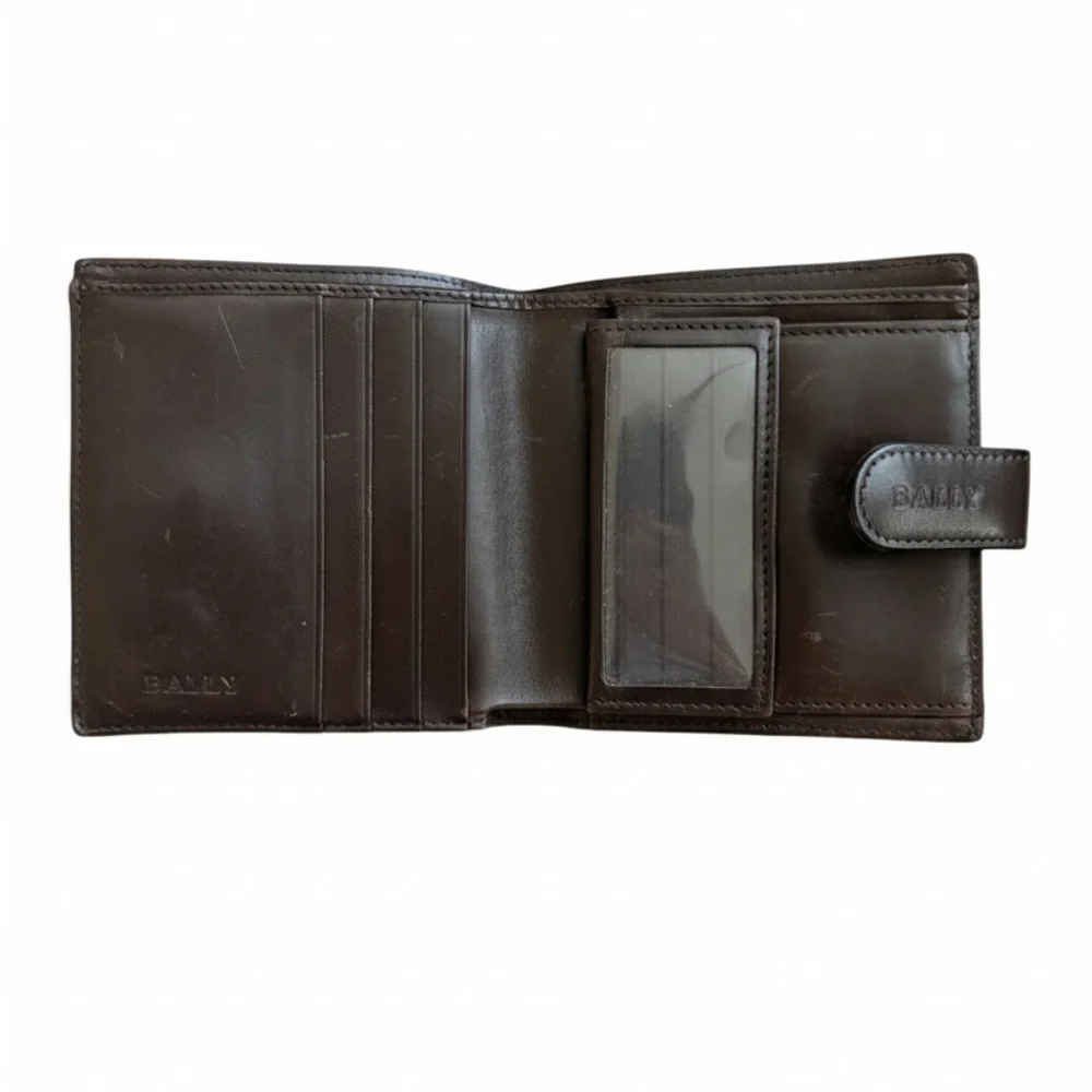 Bally Geometric Leather and Canvas Wallet.